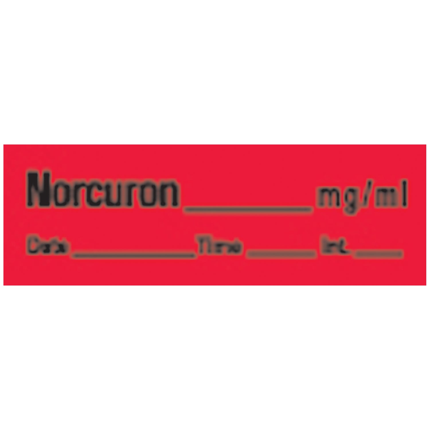 Norcuron Syringe Labels, Fluorescent Red, 500"/rl