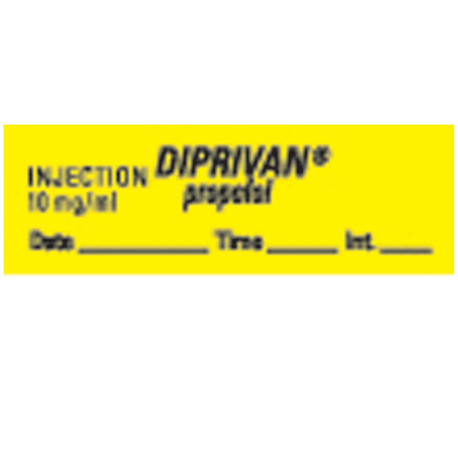 Diprivan/Propofol 10mg/mL Syringe Labels, Yellow, 500"/rl
