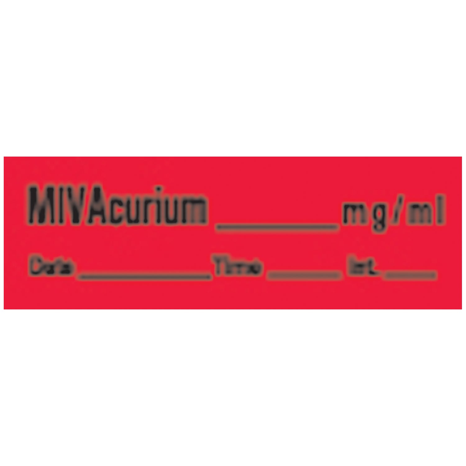 Mivacurium Syringe Labels, Fluorescent Red, 500"/rl