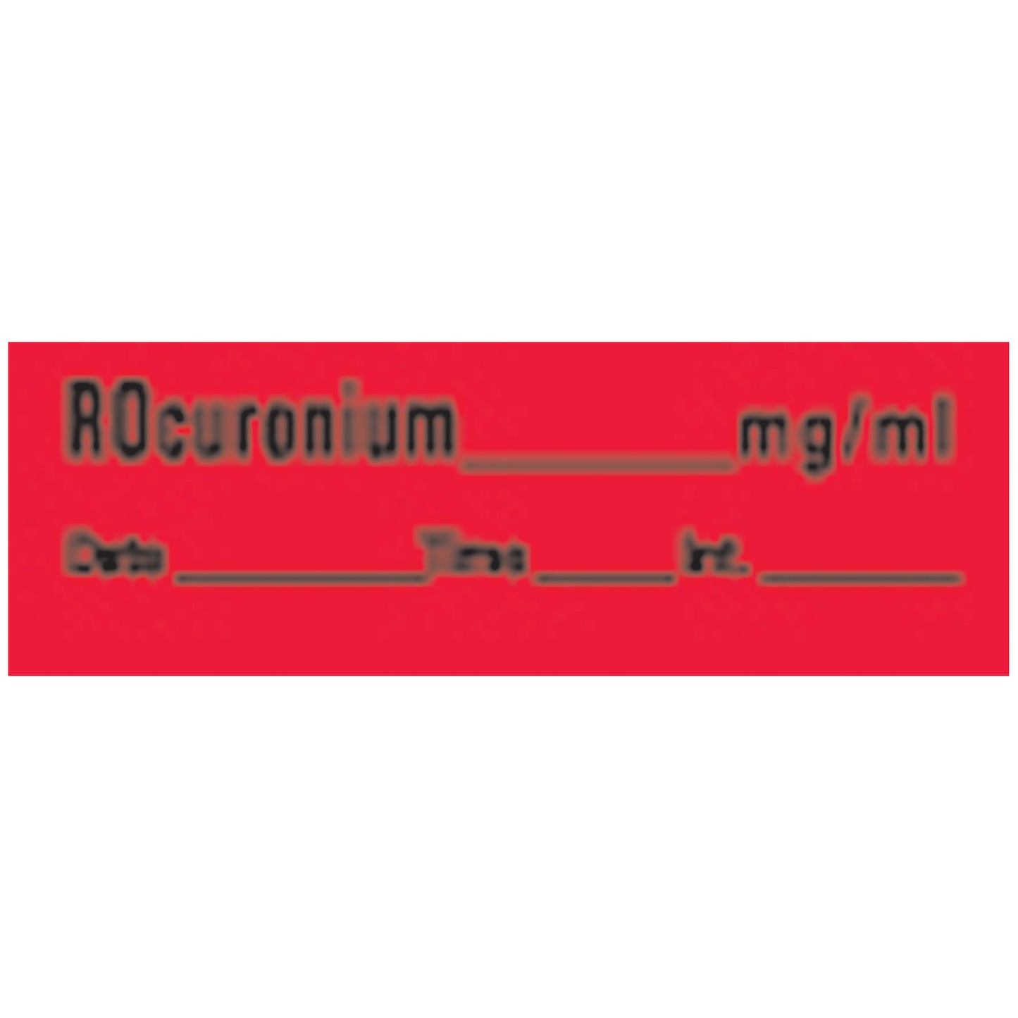 Rocuronium Syringe Labels, Fluorescent Red, 500"/rl