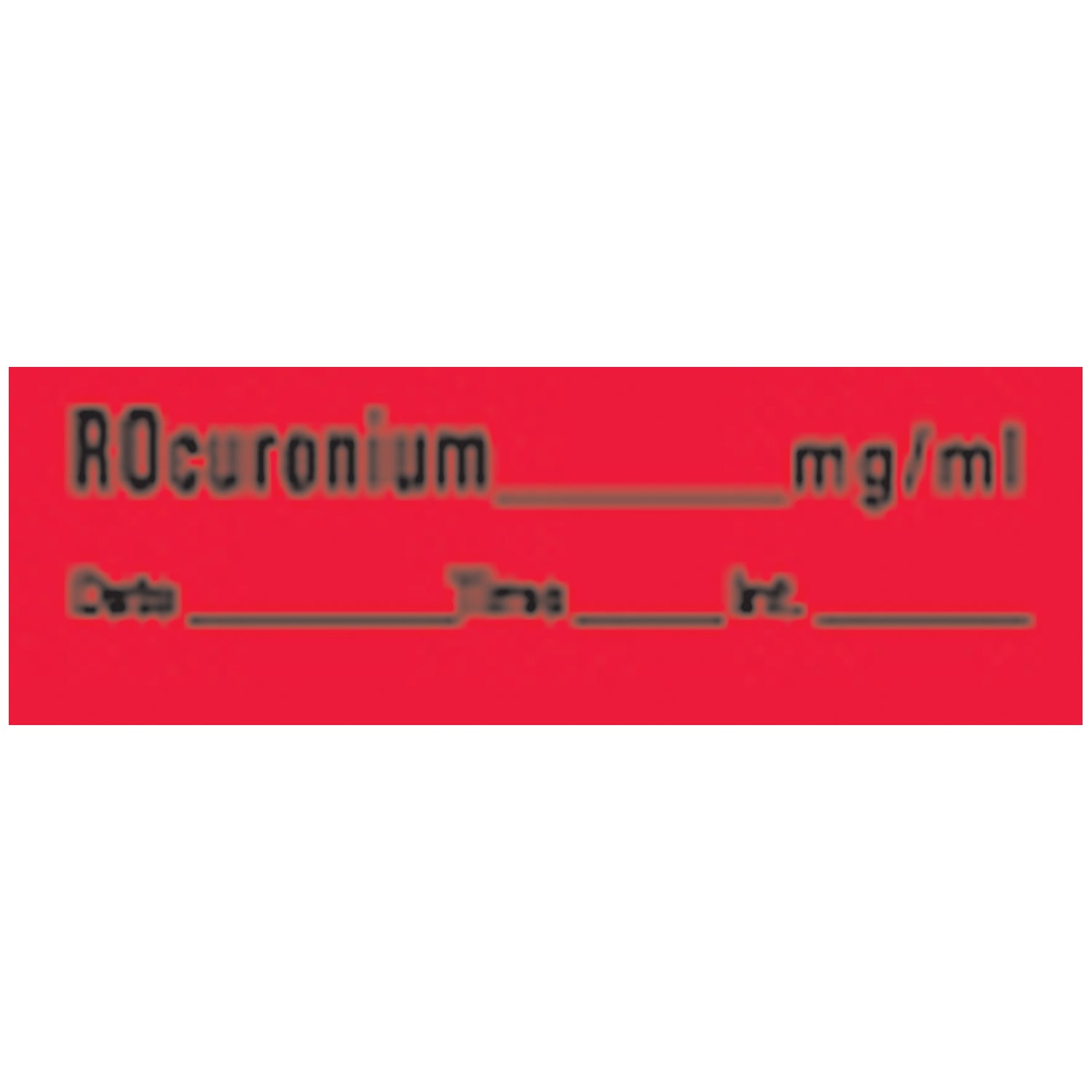 Rocuronium Syringe Labels, Fluorescent Red, 500"/rl