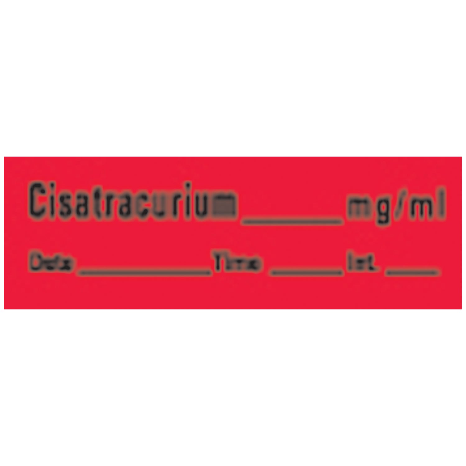 Cisatracurium Syringe Labels, Fluorescent Red, 500"/rl