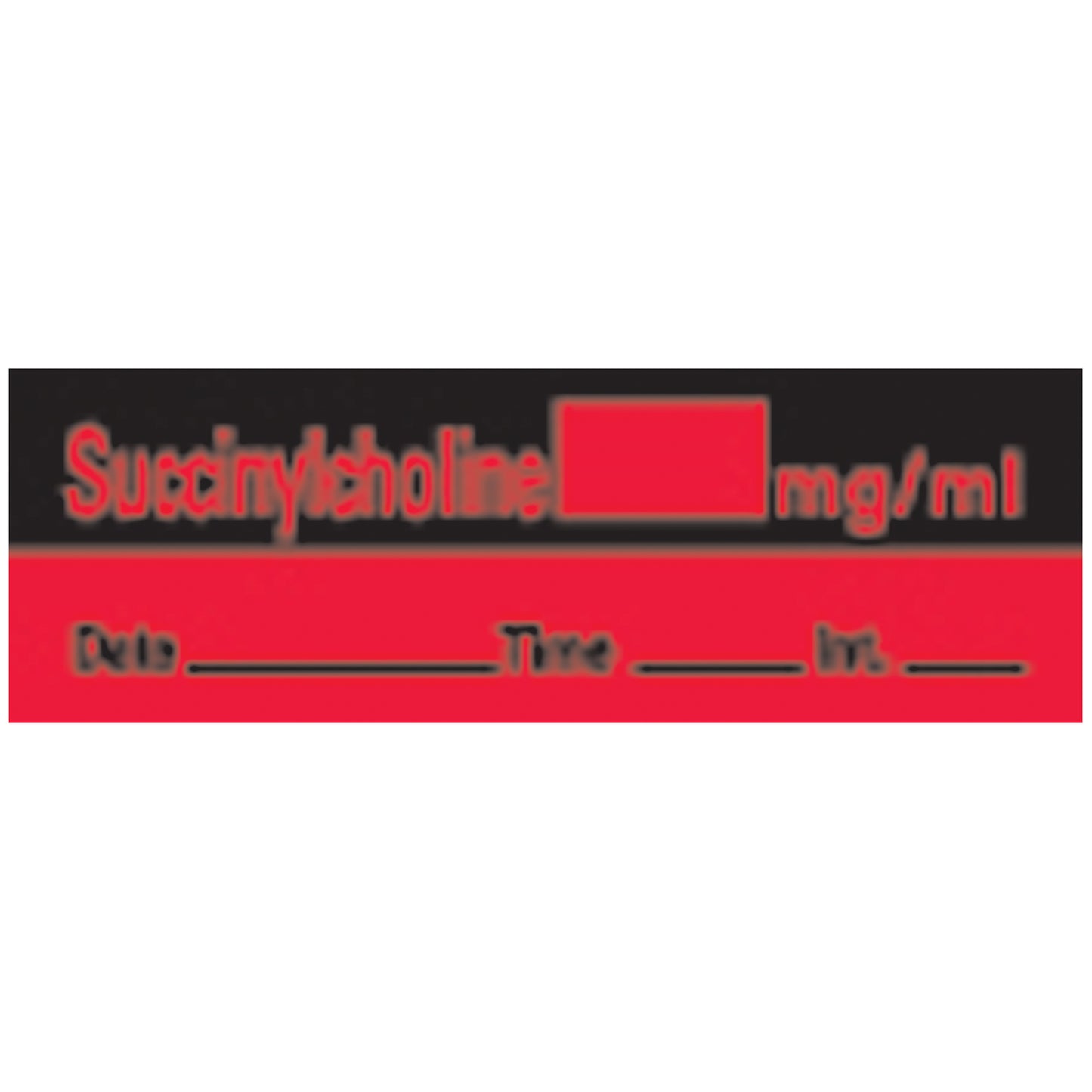 Succinylcholine Syringe Labels, Fluorescent Red, 500"/rl