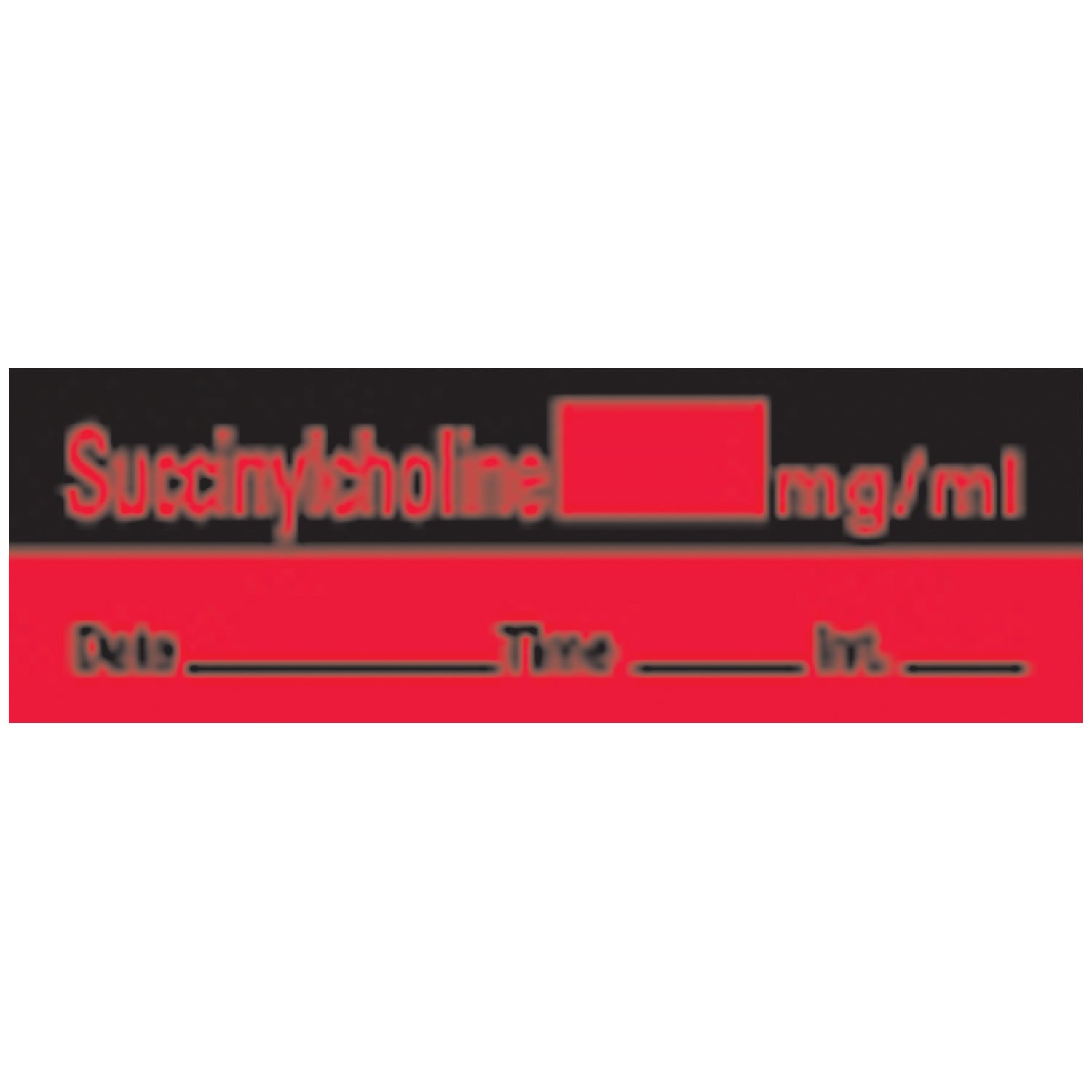 Succinylcholine Syringe Labels, Fluorescent Red, 500"/rl