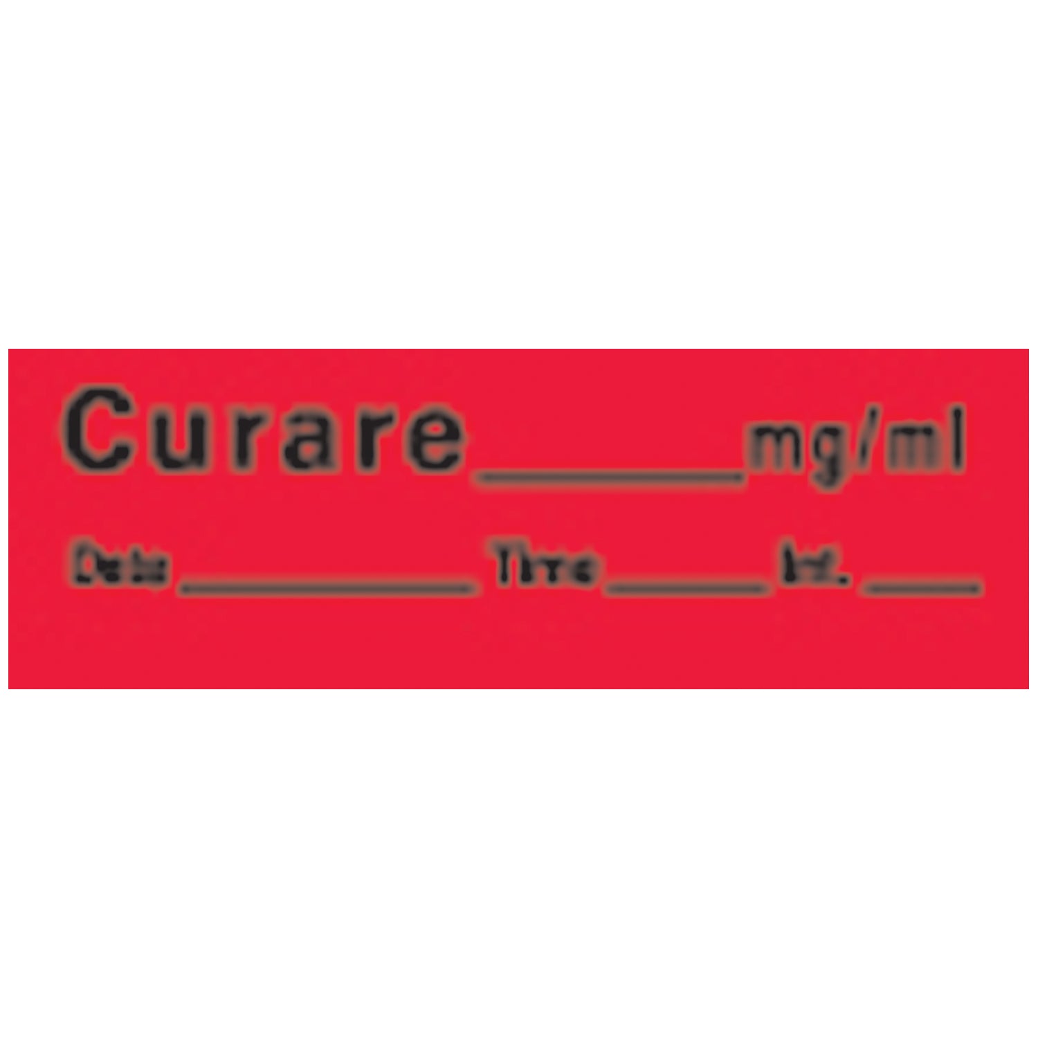 Curare Syringe Labels, Fluorescent Red, 500"/rl