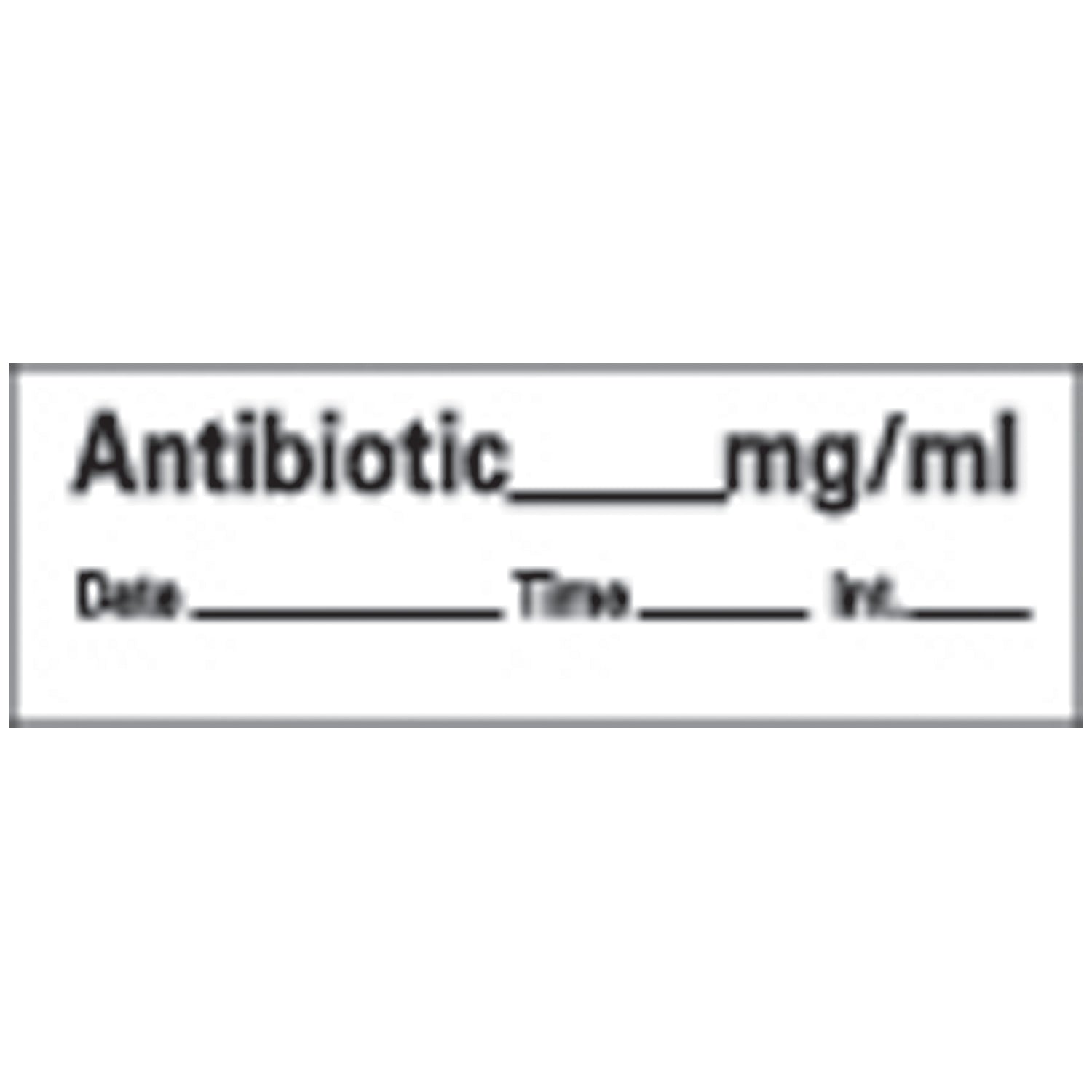 Antibiotic Syringe Labels, White, 500"/rl