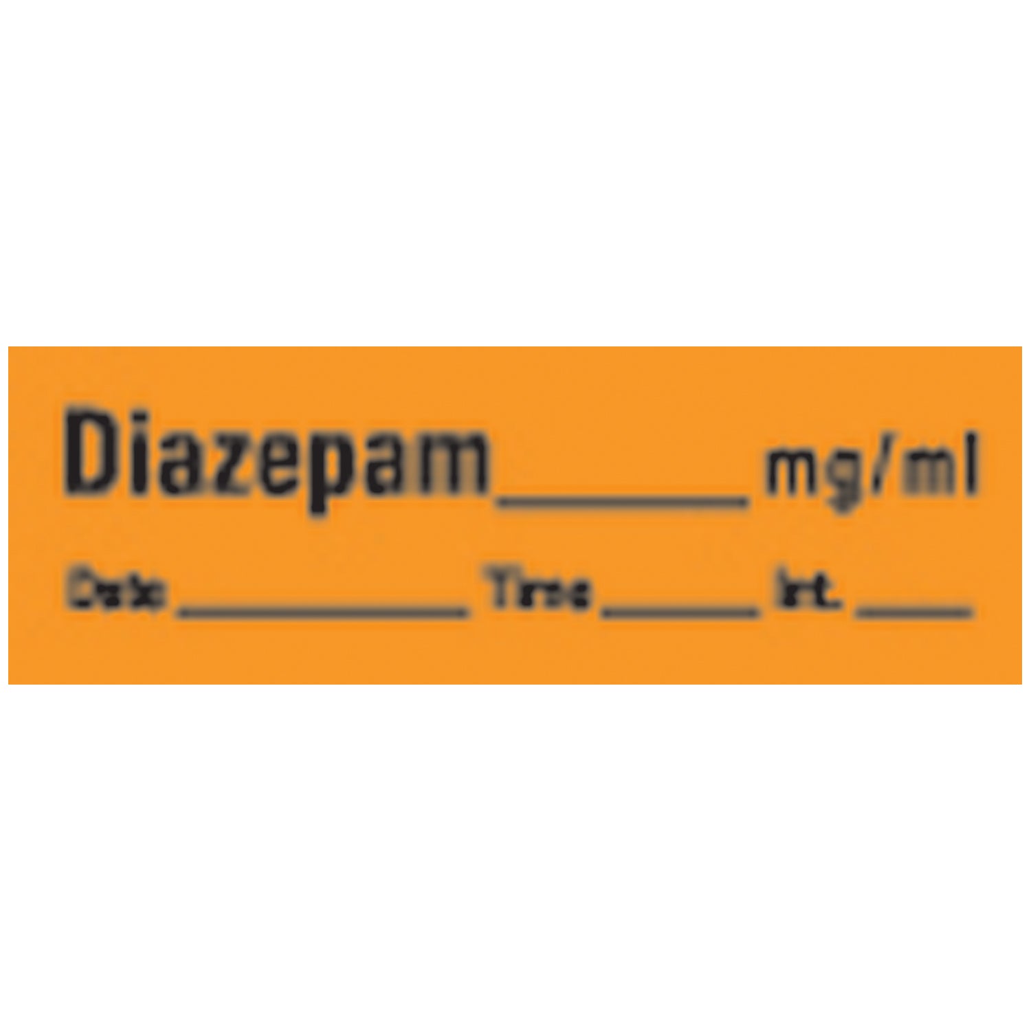 Diazepam Syringe Labels, Orange, 500"/rl