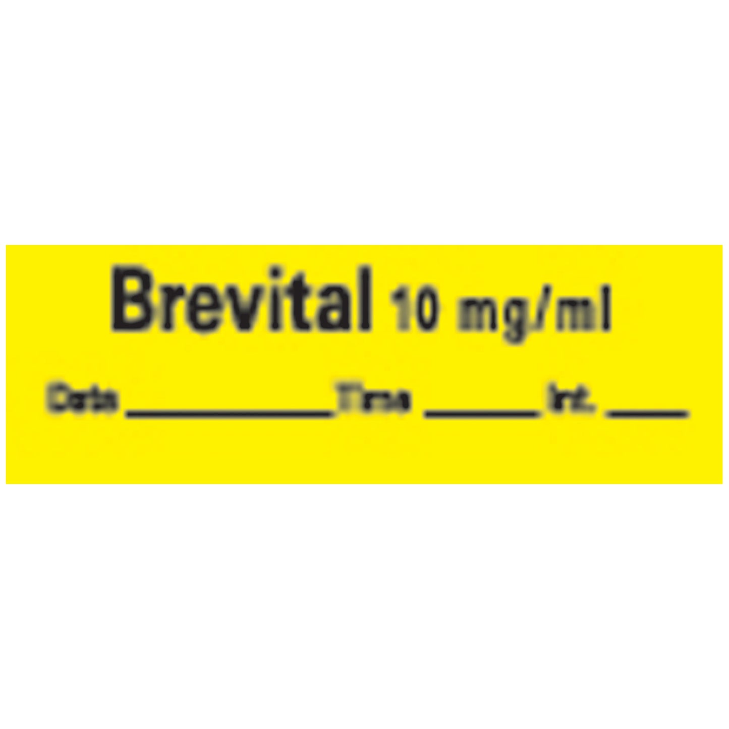 Brevital Date 10mg/mL Syringe Labels, Yellow, 500"/rl