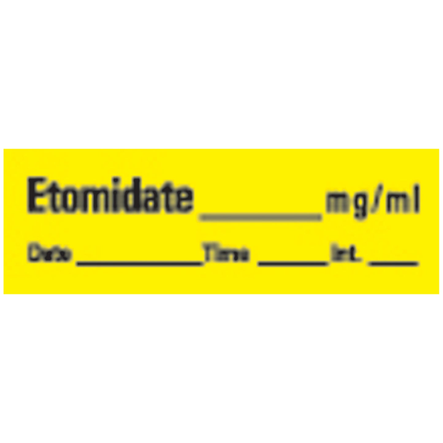 Etomidate Syringe Labels, Yellow, 500"/rl