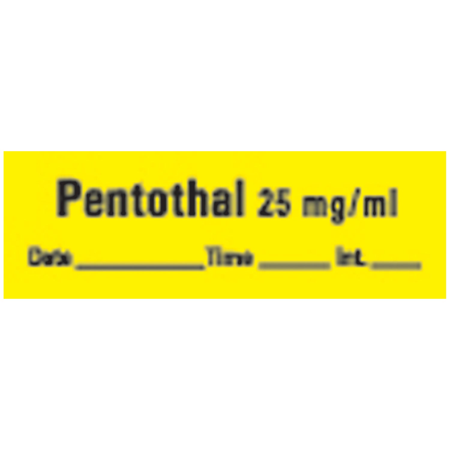 Pentothal Date 25mg/mL Syringe Labels, Yellow, 500"/rl
