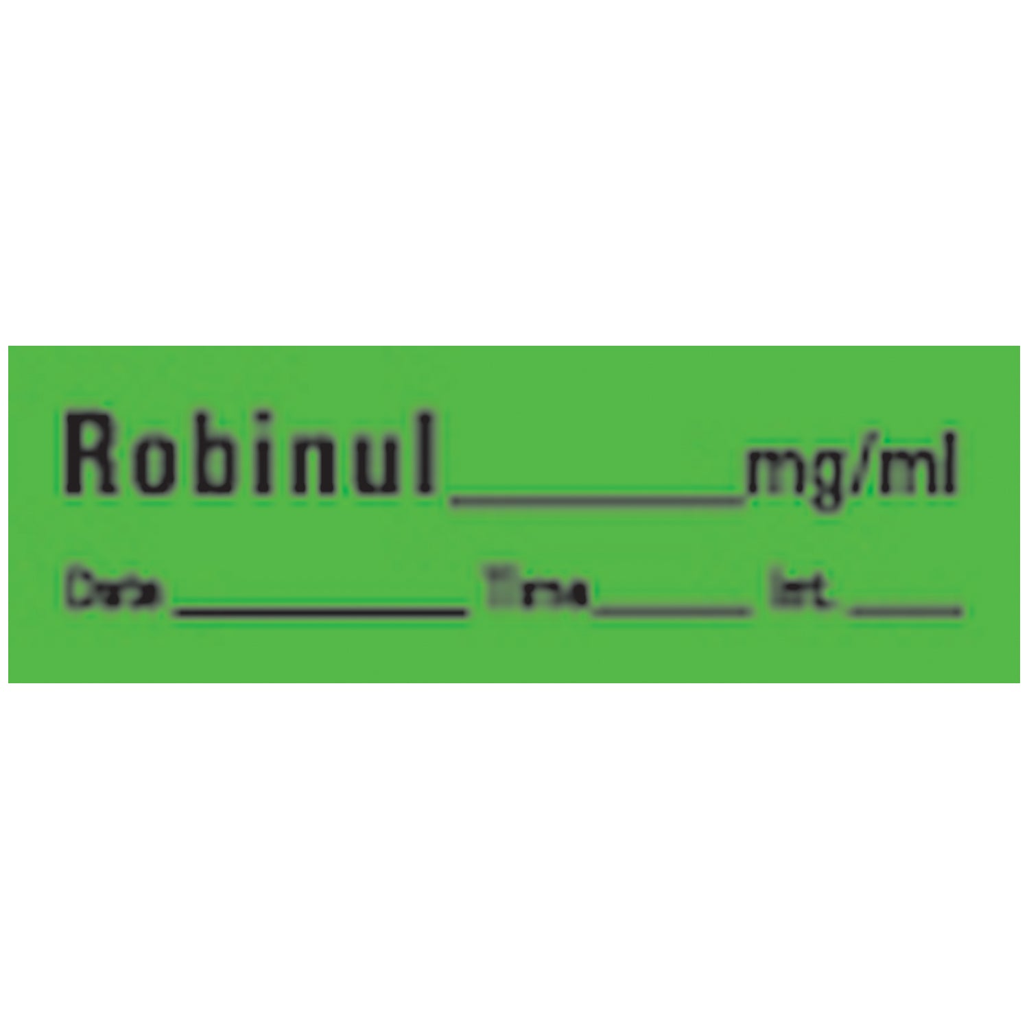 Robinul Syringe Labels, Green, 500"/rl