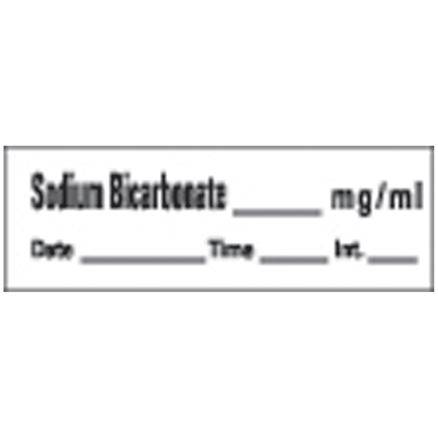 Sodium Bicarbonate Syringe Labels, White, 500"/rl