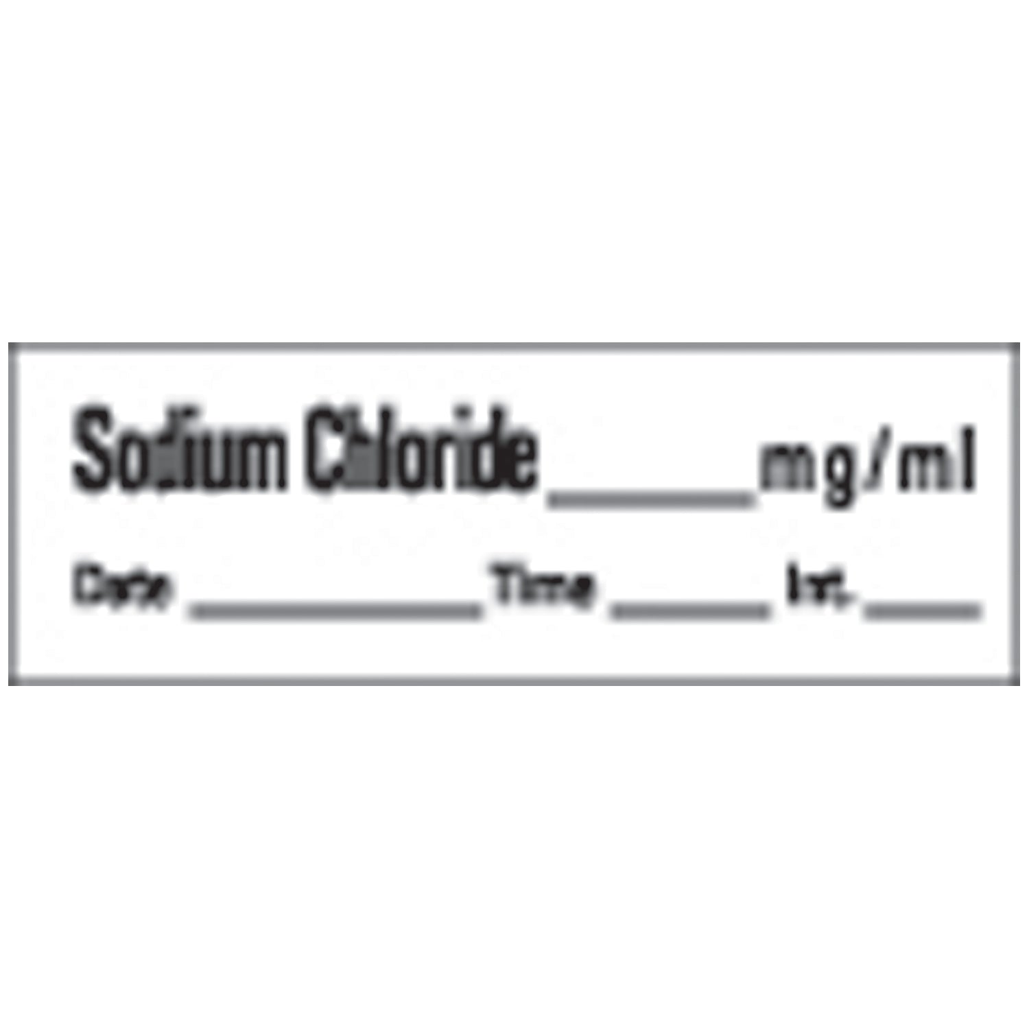 Sodium Chloride Syringe Labels, White, 500"/rl