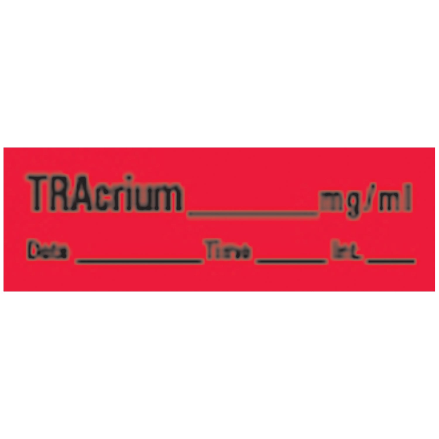 Tracrium Syringe Labels, Fluorescent Red, 500"/rl