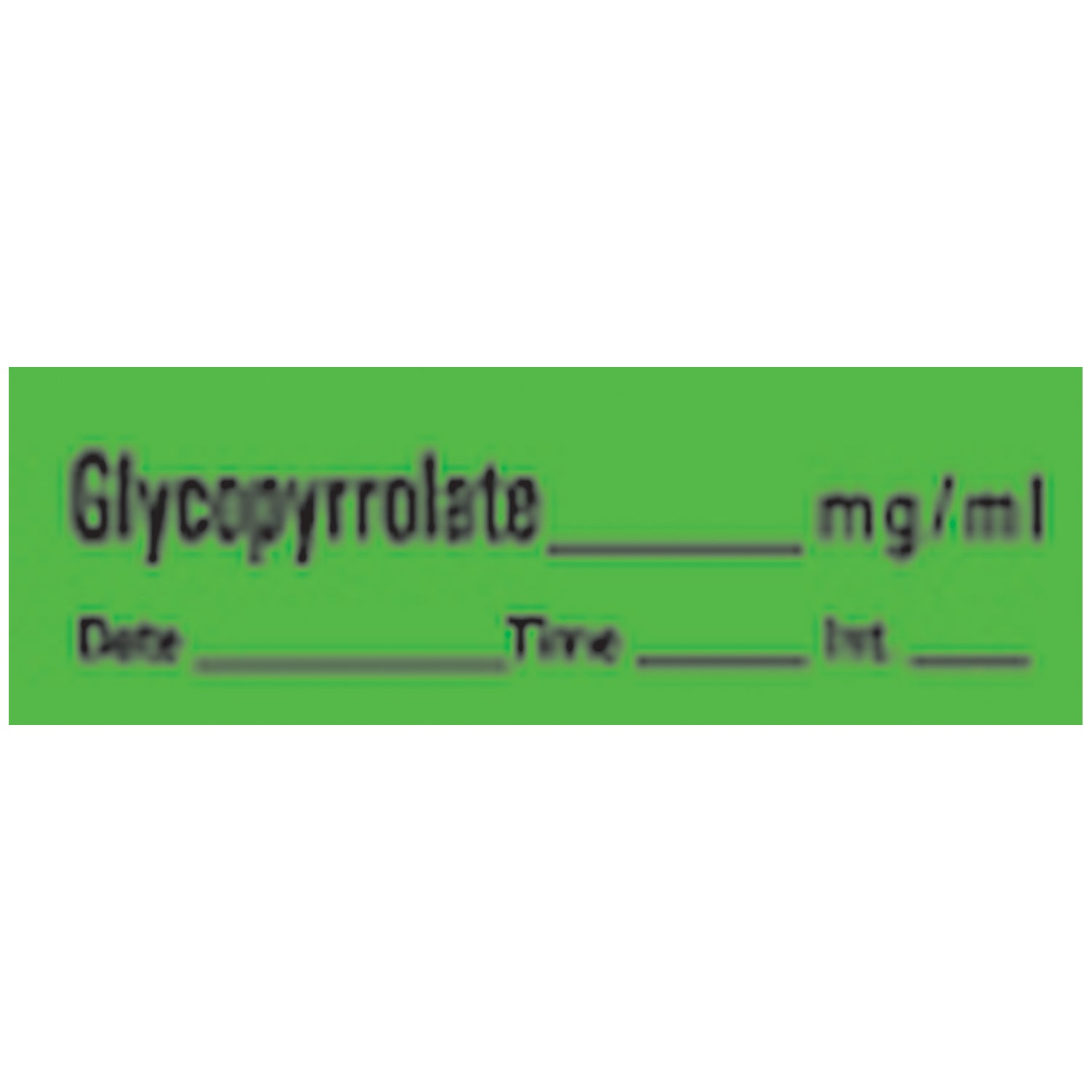 Glycopyrrolate Syringe Labels, Green, 500"/rl
