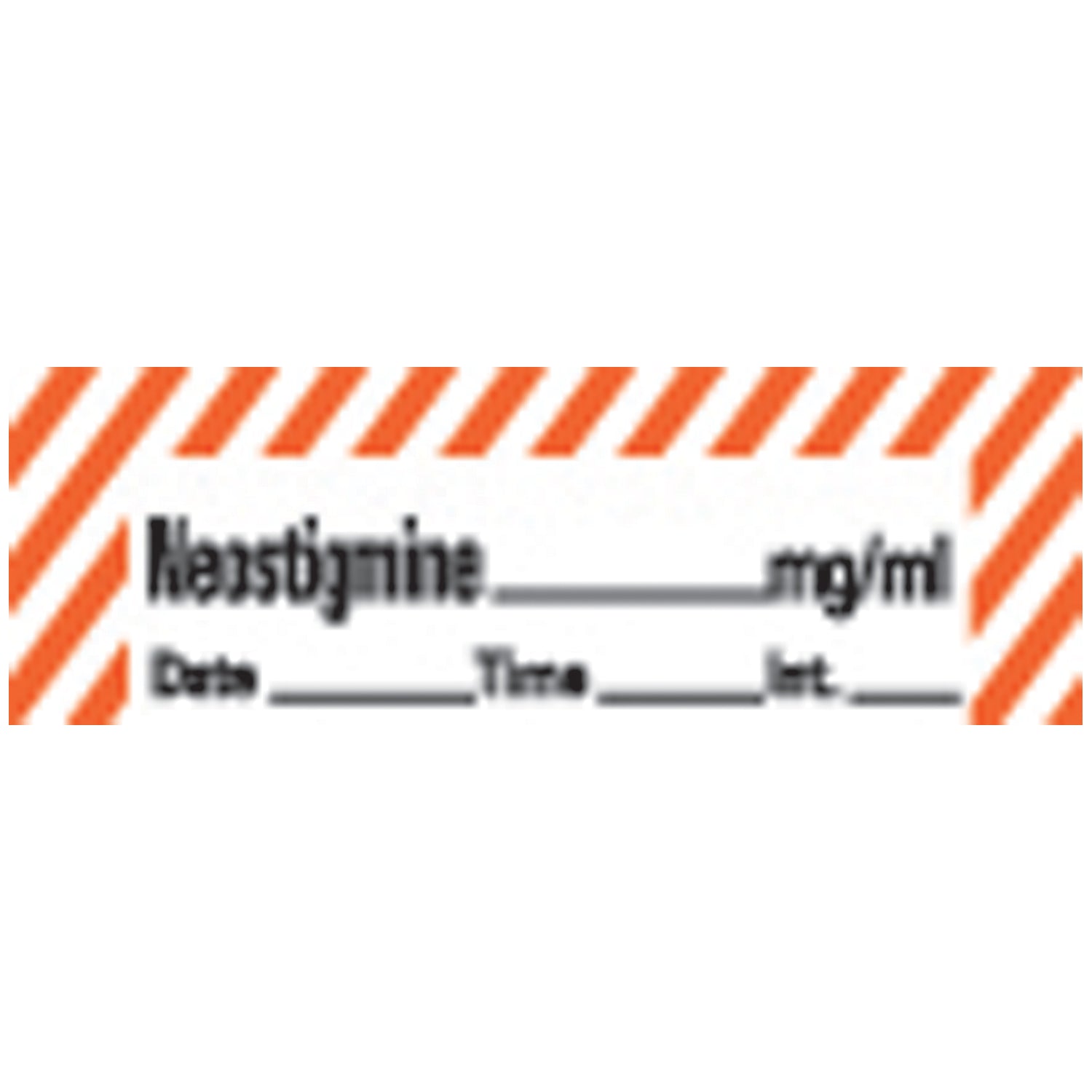 Neostigmine Syringe Labels, White/ Red Stripes, 500"/rl
