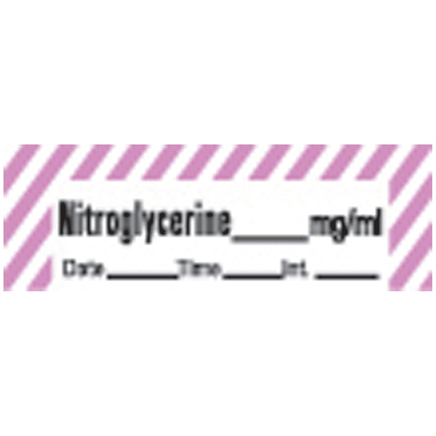 Nitroglycerine Syringe Labels, White/ Violet Stripes, 500"/rl