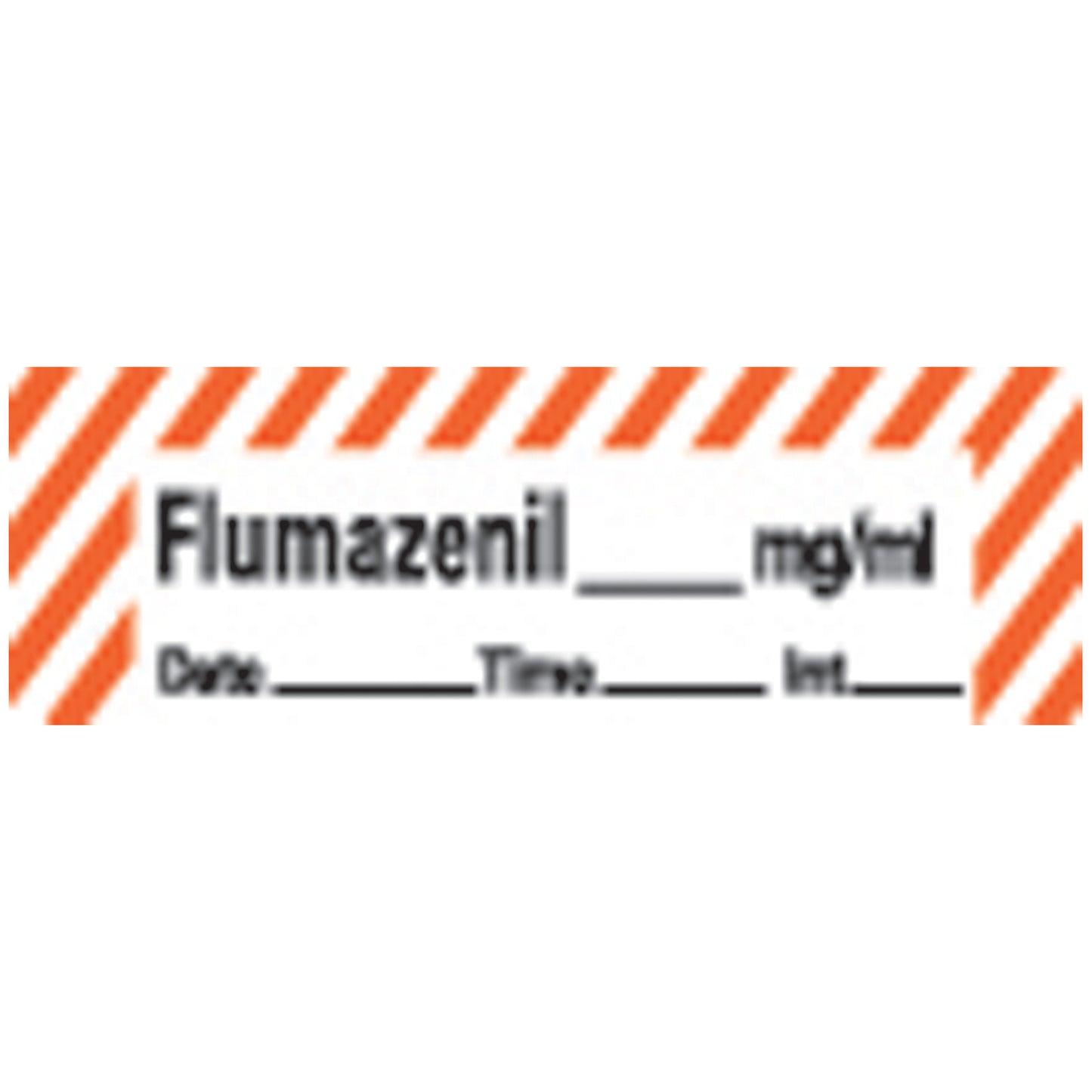 Flumazenil Syringe Labels, White/ Red Stripes, 500"/rl