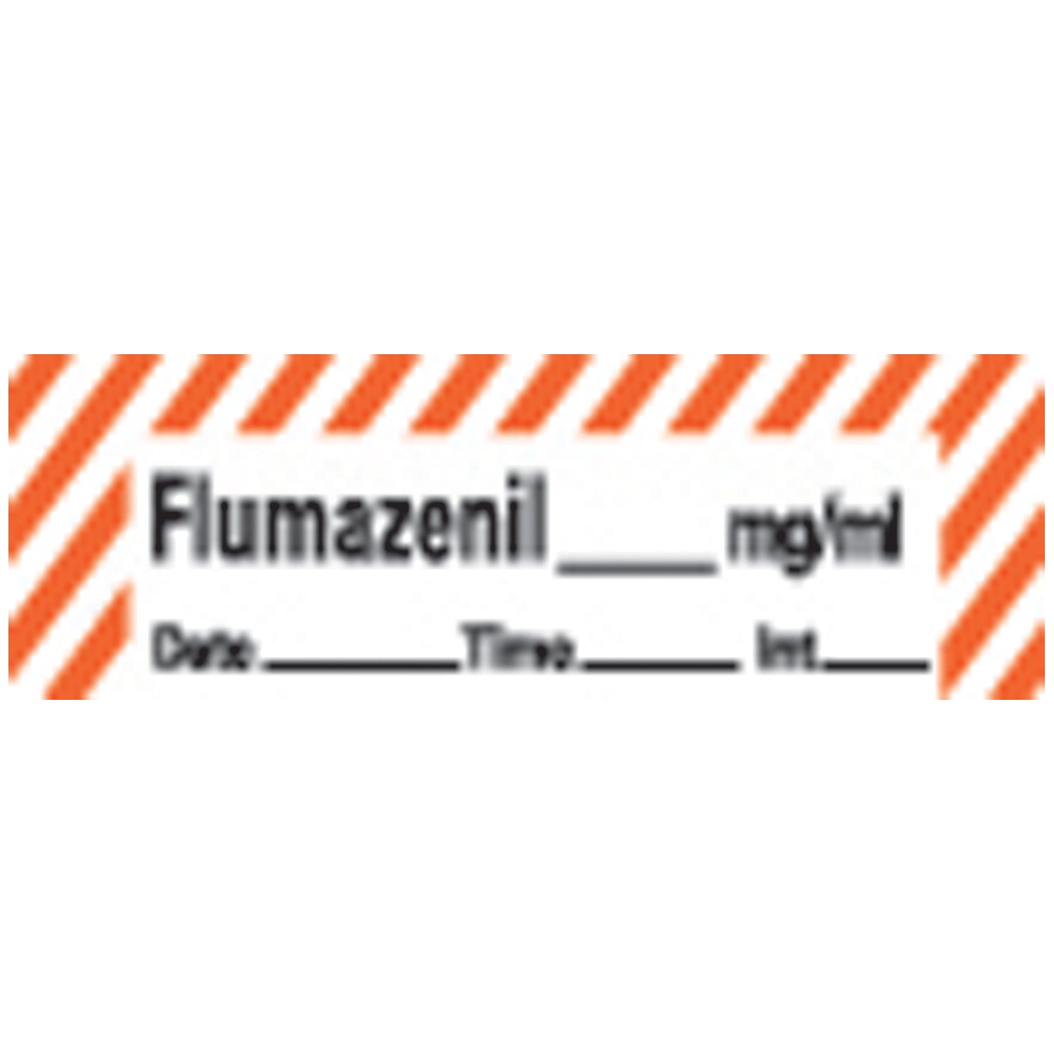 Flumazenil Syringe Labels, White/ Red Stripes, 500"/rl