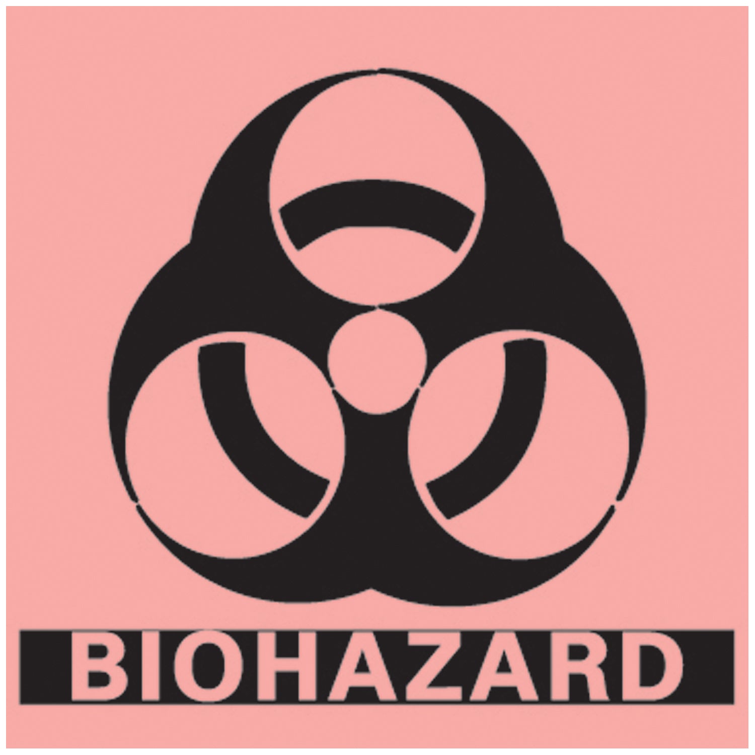 Biohazard Labels, 5" x 5",  Fluorescent Red, 250/rl