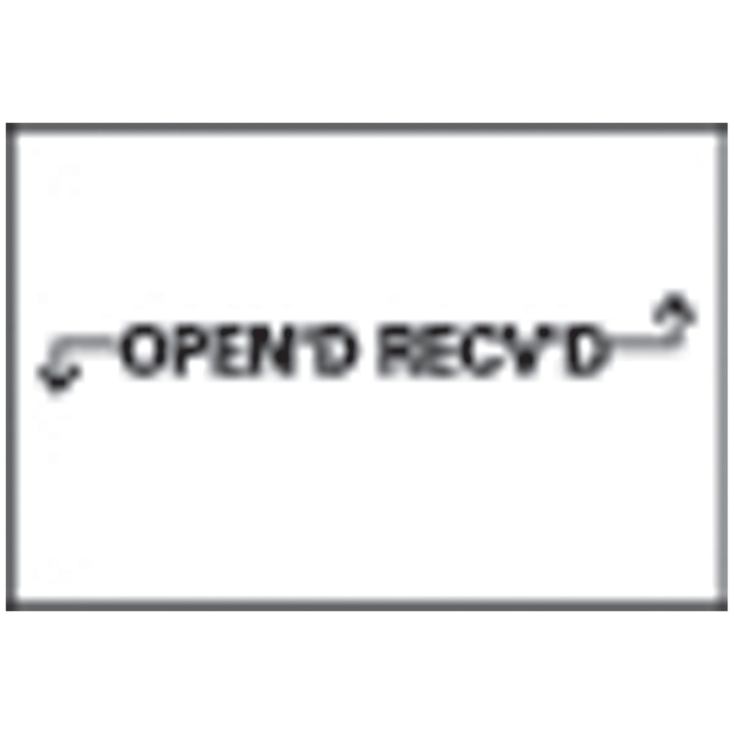 Single Ply Labels, 5/8" x 15/16", Autoclavable Adhesive, White, Black "Open'd Recv'd" Imprint, 1,000/rl, 24 rl/bx