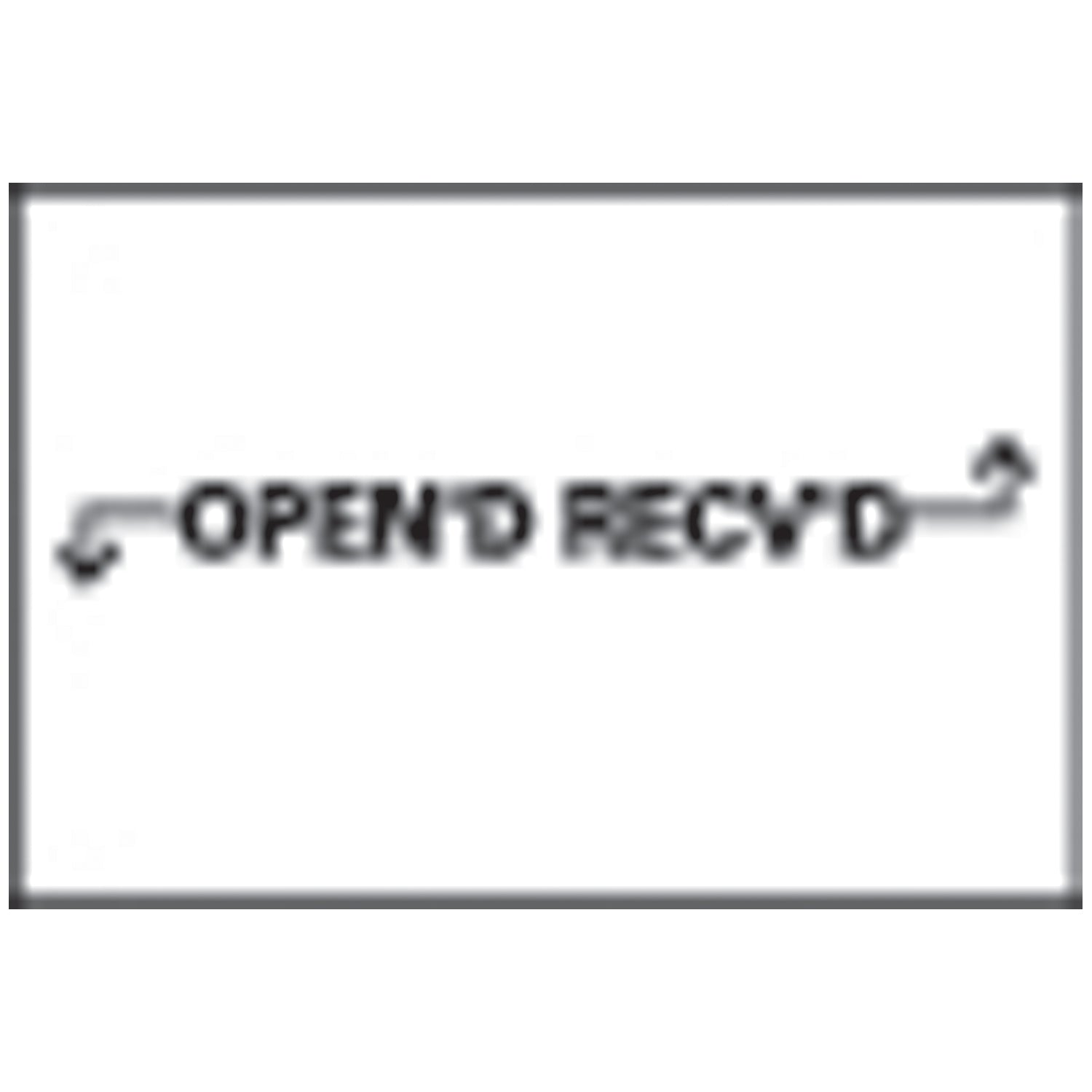 Single Ply Labels, 5/8" x 15/16", Autoclavable Adhesive, White, Black "Open'd Recv'd" Imprint, 1,000/rl, 24 rl/bx