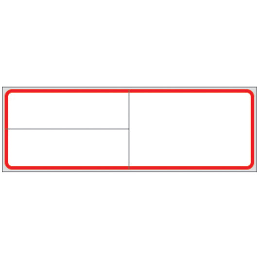 Labeling For MEDITECH Laboratory Systems, 1_" x 4", White, Red Border, Infrared Thermal Glove Adhesive Labels For Direct Thermal Printers (4 1/8" carrier width), 3,600/bx