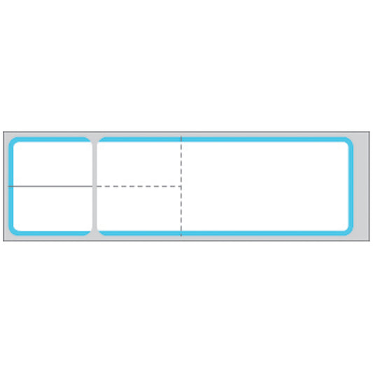 Labeling For Sunquest Lab Information Systems (the FLEXiLAB system), 1 3/16" x 4 1/8", Blue Border, Infrared Thermal Glove Adhesive Labels For Direct Thermal Printers (4_" carrier width), 4,300/rl, 2 rl/bx
