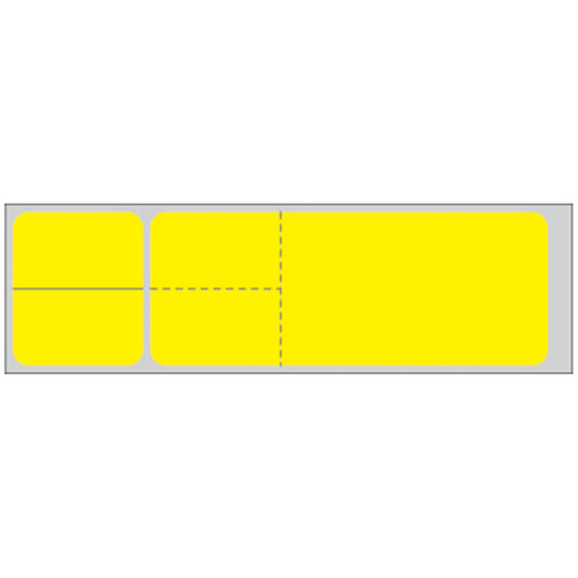 Labeling For Sunquest Lab Information Systems (the FLEXiLAB system), 1 3/16" x 4 1/8", Yellow, Infrared Thermal Glove Adhesive Labels For Direct Thermal Printers (4_" carrier width), 4,300/rl, 2 rl/bx