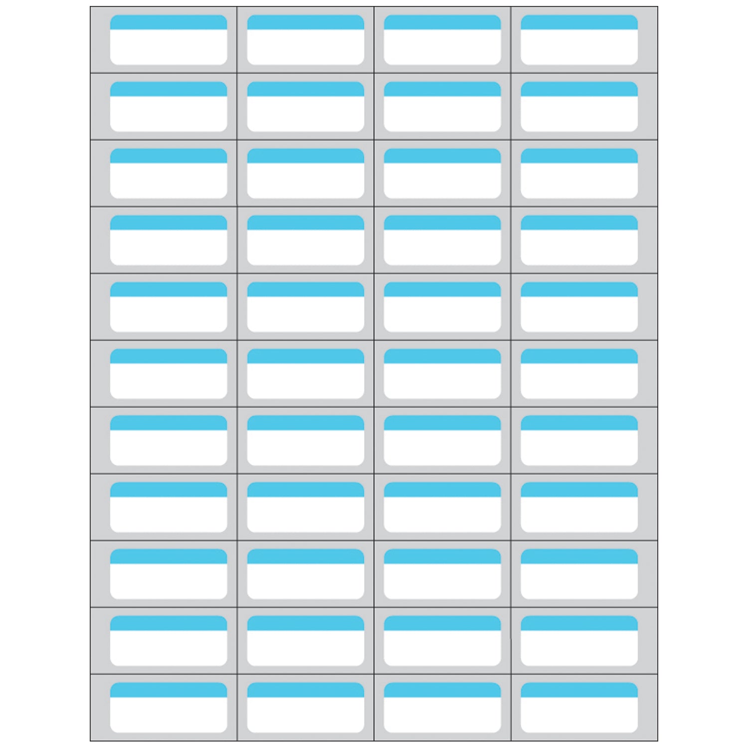 Patient Charge Labels, _" x 1_", Blue Stripe, 11,000/bx