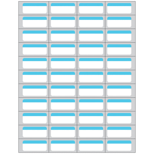 Patient Charge Labels, _" x 1_", Blue Stripe, 11,000/bx