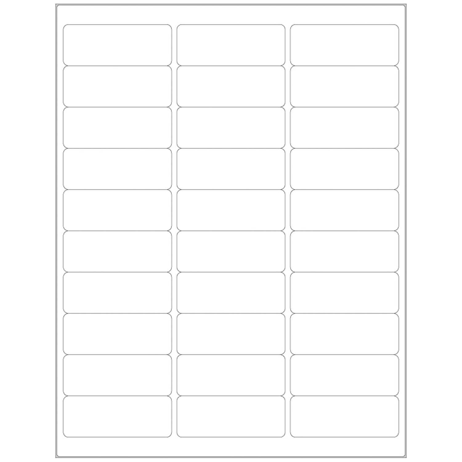 Single Ply Labels, White, On 8_" x 11" Sheets, 1" x 2 5/8", 3,000/bx