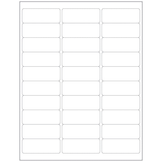 Single Ply Labels, White, On 8_" x 11" Sheets, 1" x 2 5/8", 3,000/bx