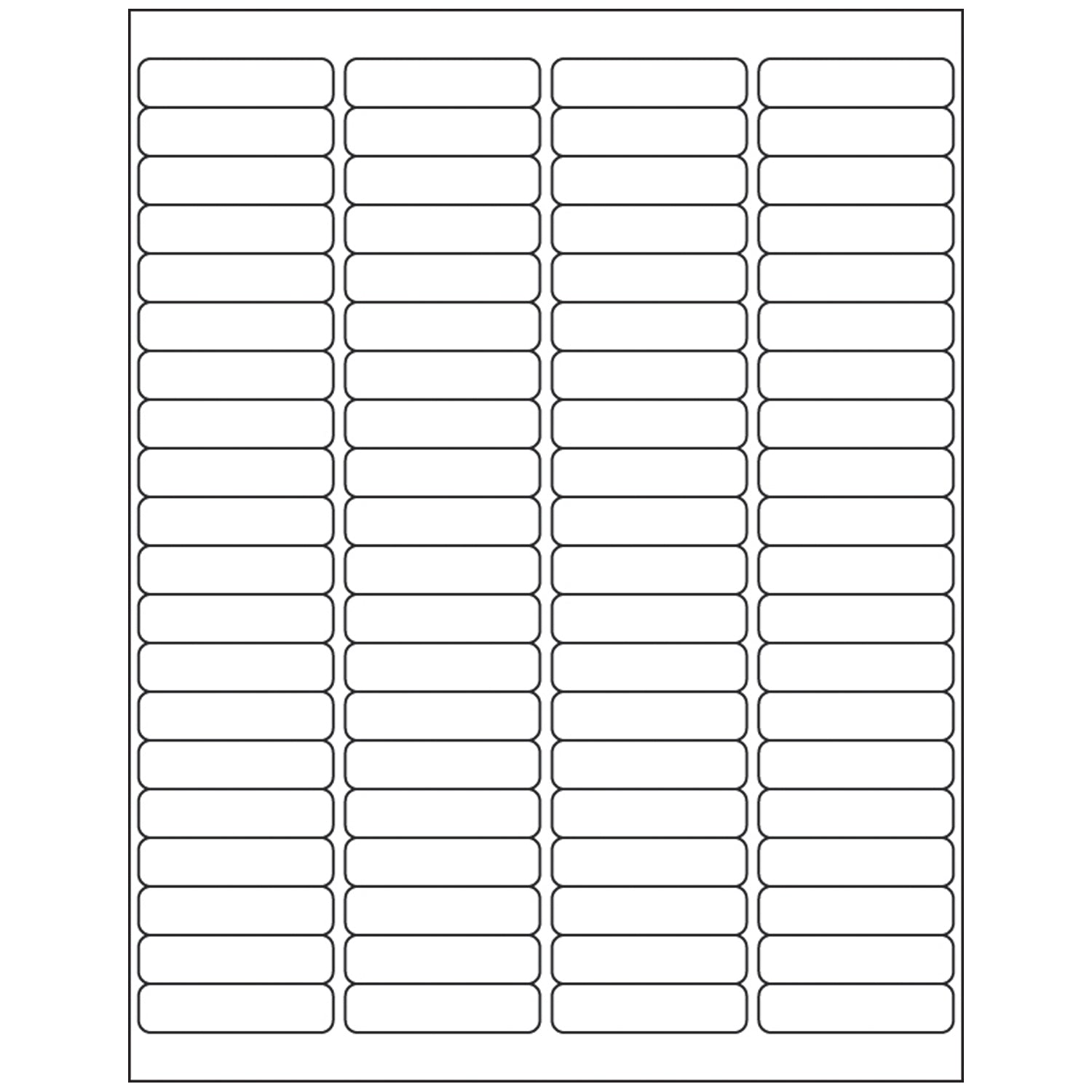 Single Ply Labels, White, On 8_" x 11" Sheets, _" x 2", 8,000/bx