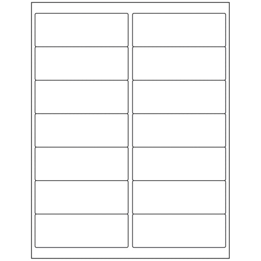 Single Ply Labels, White, On 8_" x 11" Sheets, 1 7/16" x 4", 1,400/bx