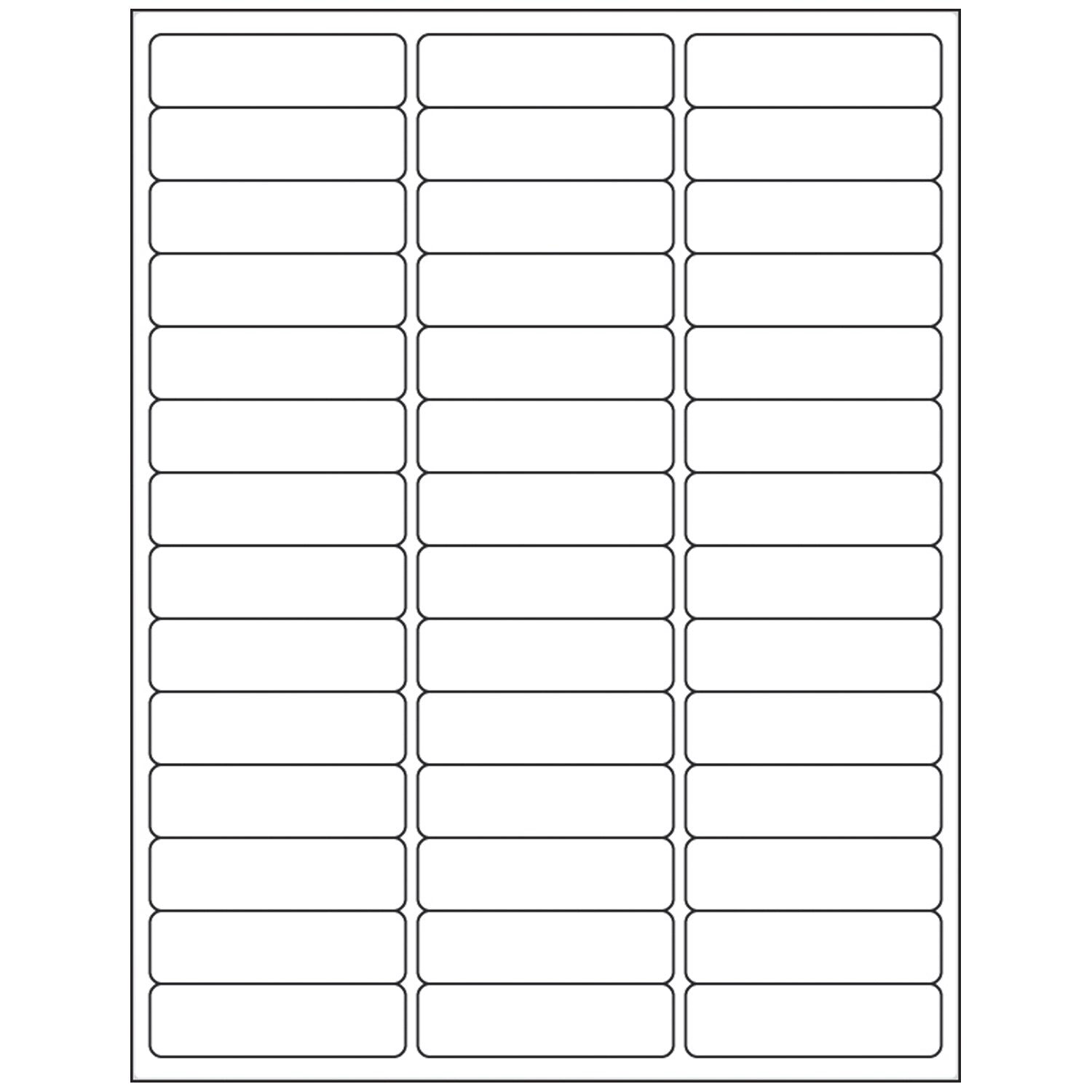 Single Ply Labels, White, On 8_" x 11" Sheets, _" x 2 5/8", 39/sheet, 10,500/bx