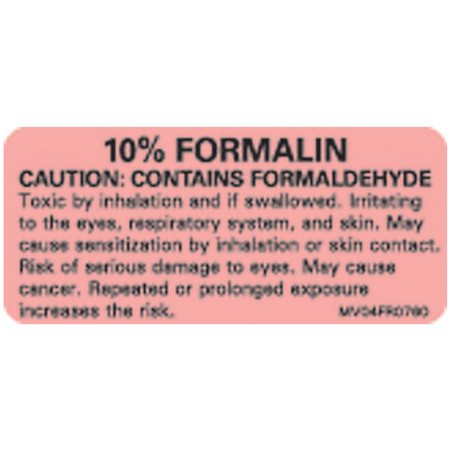 10% Formalin Labels For The Laboratory, 2_" x 1", Fluorescent Red, 420/rl