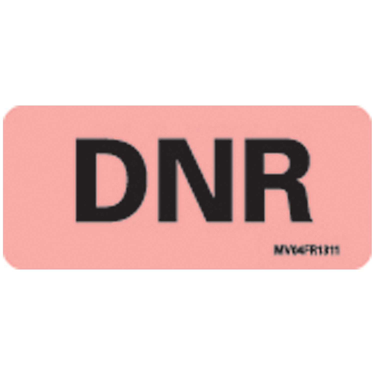 DNR Labels For Nursing, 2_" x 1", Fluorescent Red, 420/rl