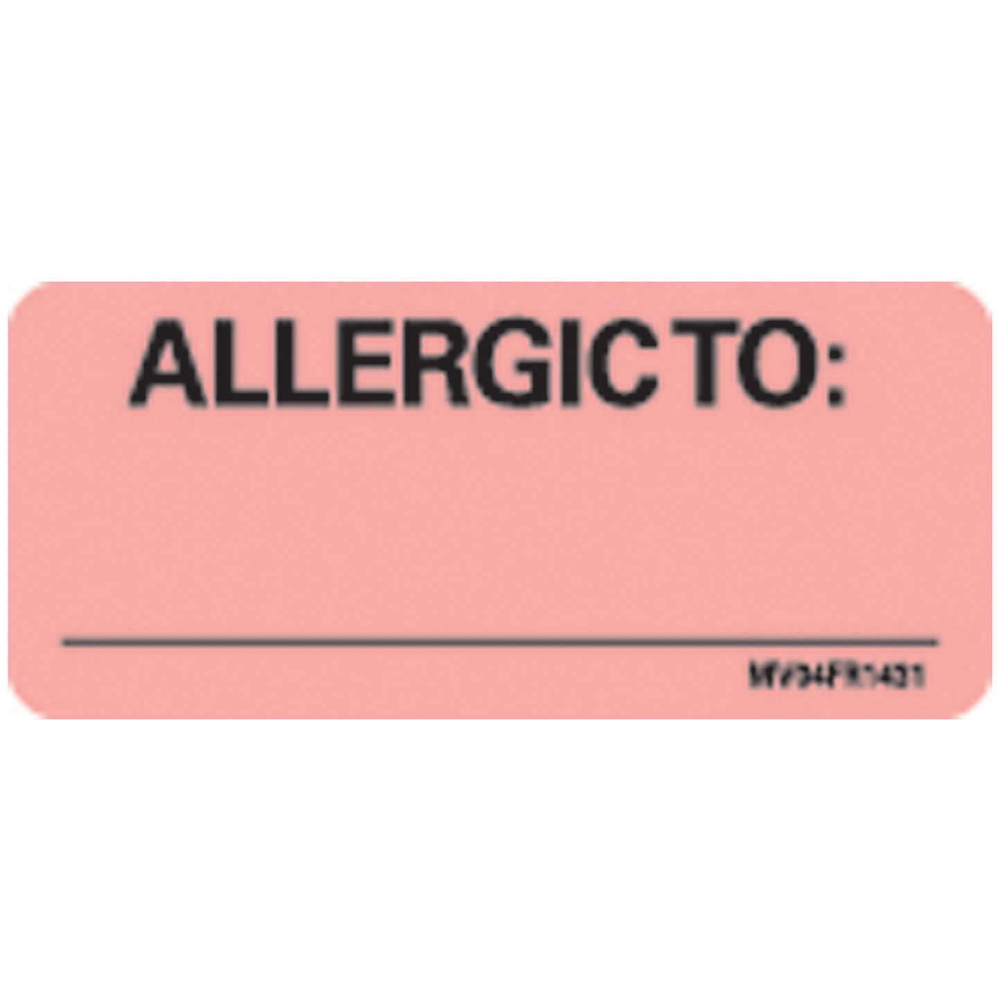 Allergic To Labels For Nursing, 2_" x 1", Fluorescent Red, 420/rl