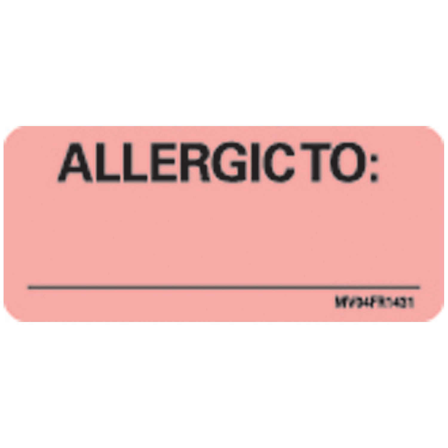 Allergic To Labels For Nursing, 2_" x 1", Fluorescent Red, 420/rl