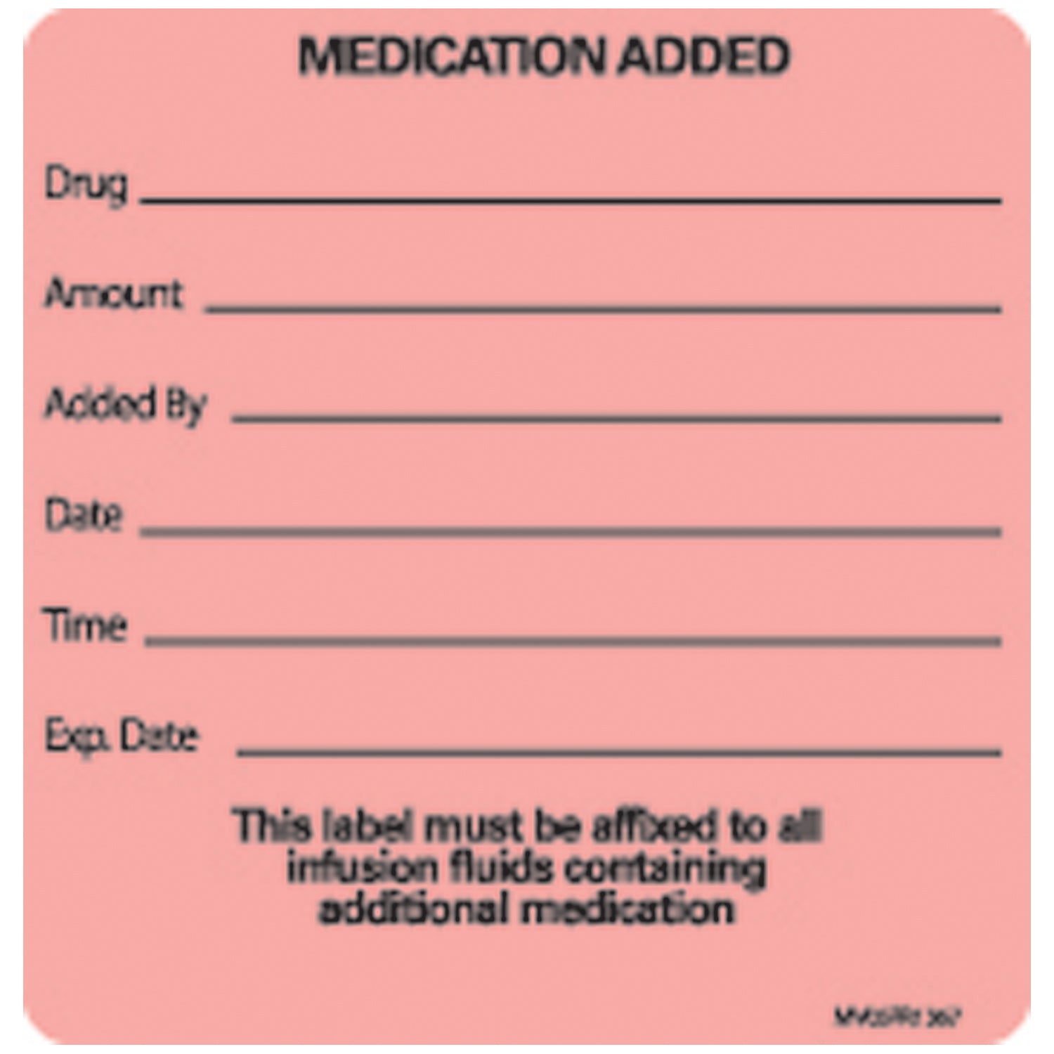Medication Added Labels For Nursing, 2 7/16" x 2_", Fluorescent Red, 400/rl