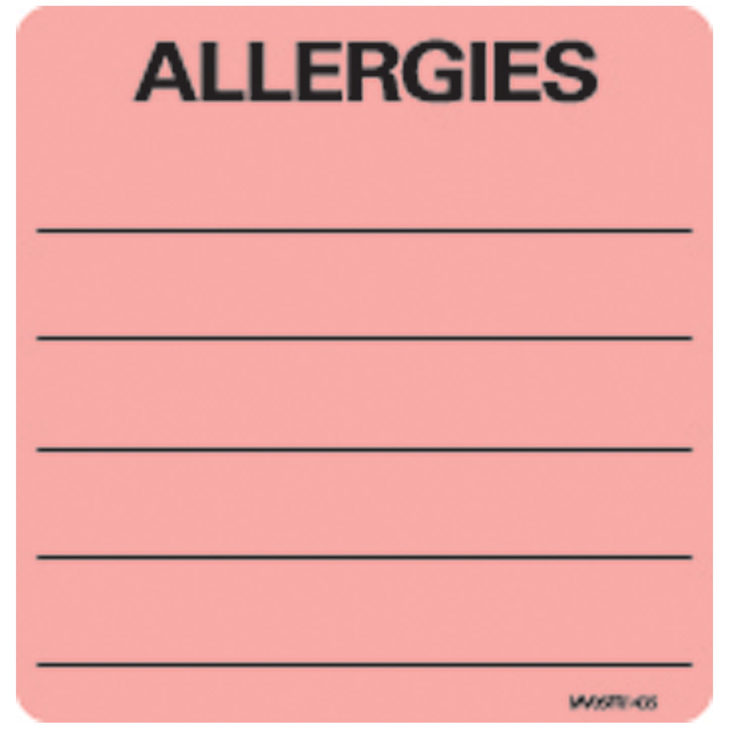 Allergies Labels For Nursing, 2 7/16" x 2_", Fluorescent Red, 400/rl