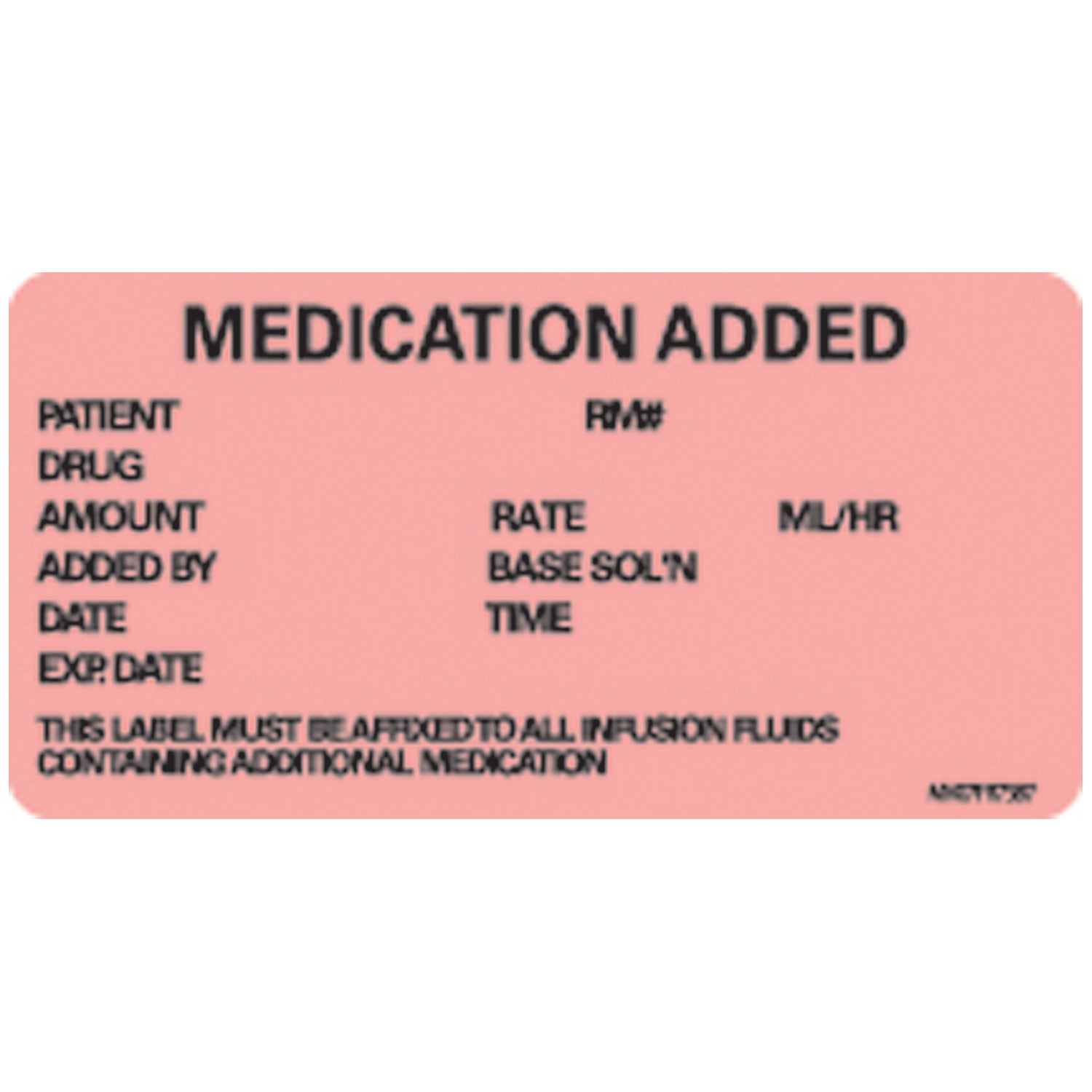 Medication Added Labels For Nursing, 2 15/16" x 1_", Fluorescent Red, 333/rl
