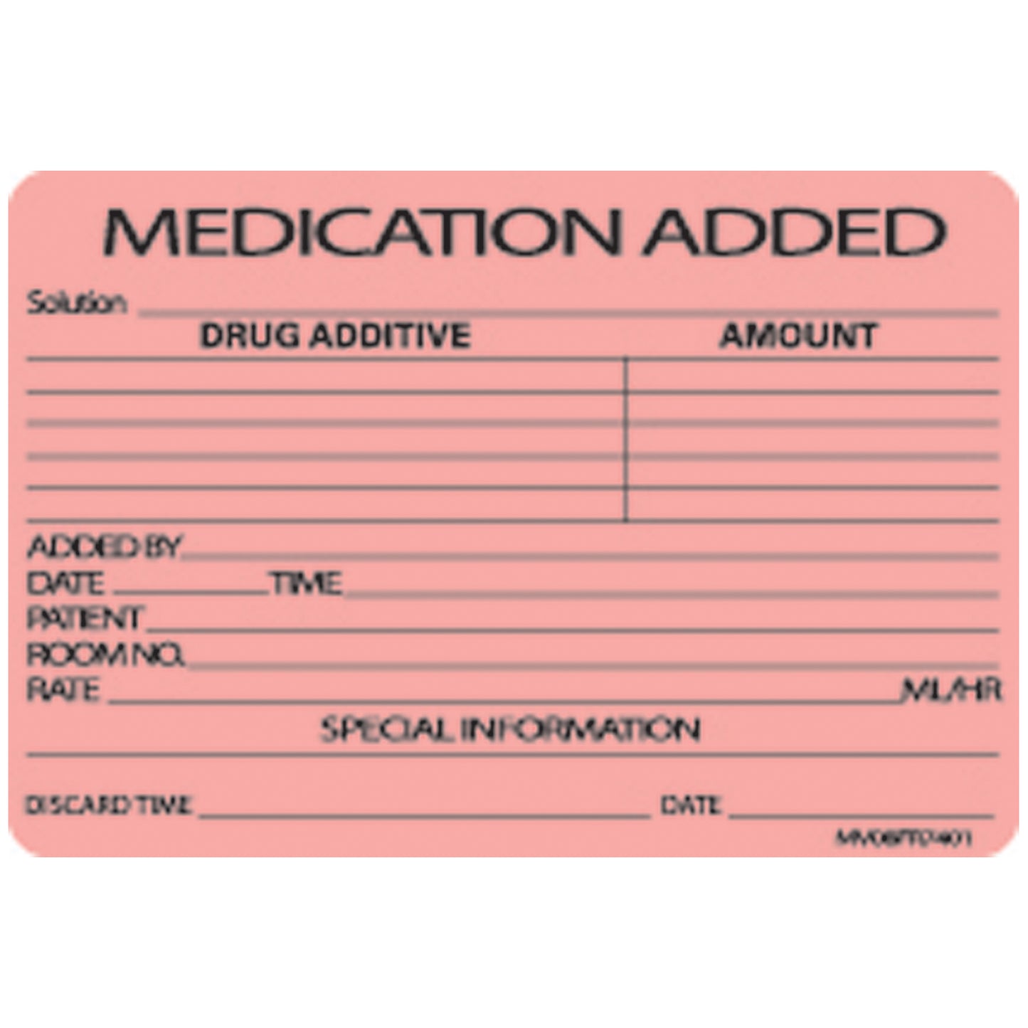 Medication Added Labels For Nursing, 2 15/16" x 2", Fluorescent Red, 333/rl