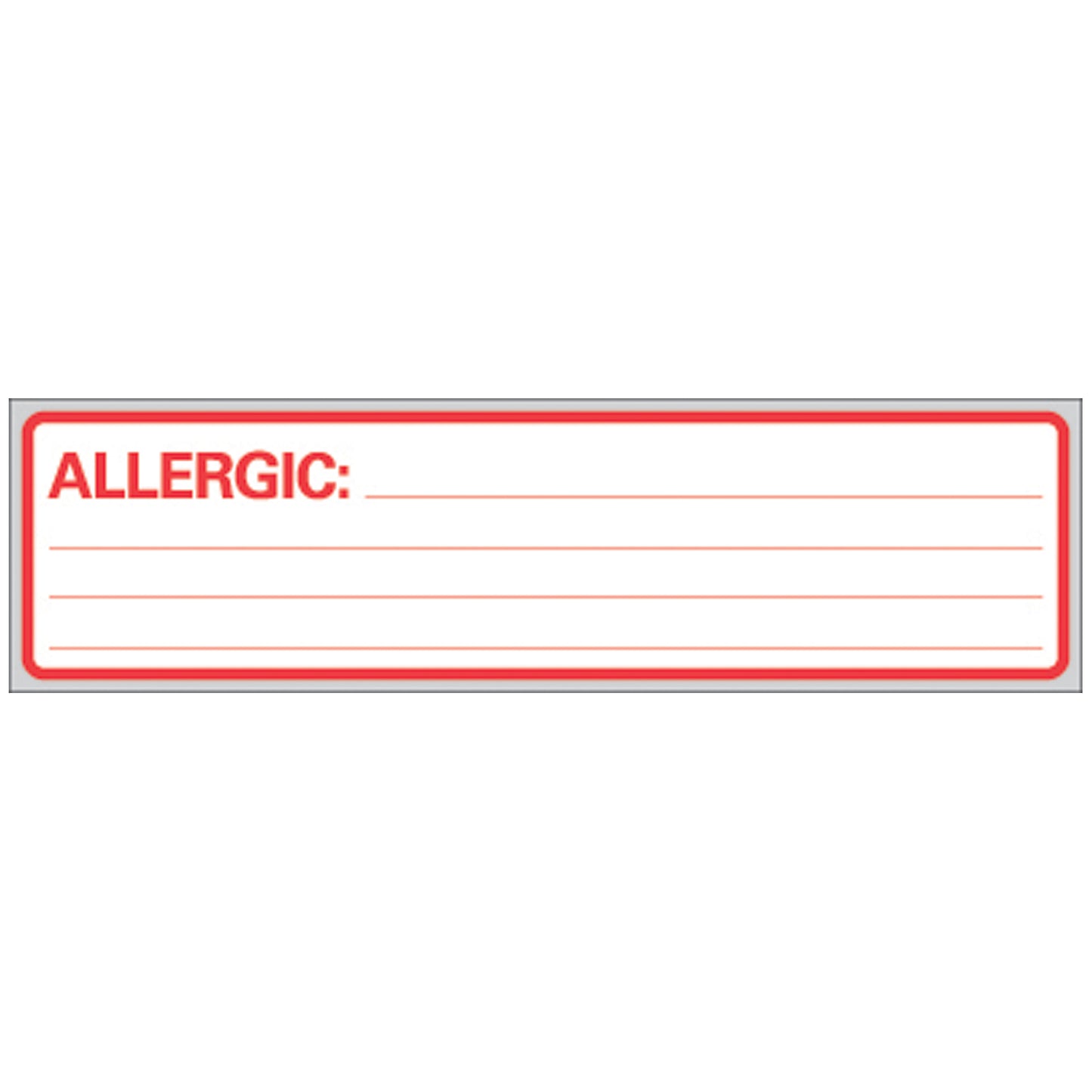 Allergic Patient Chart Labels, 1 3/8" x 5 3/8", White, 200"/rl