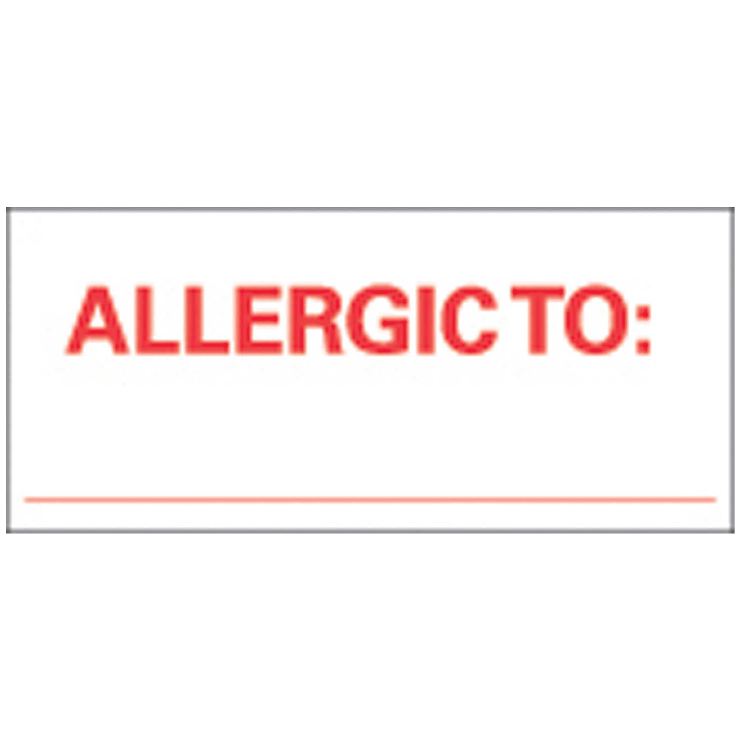 Allergic To Patient Chart Labels, 2_" x 1", White, 500"/rl