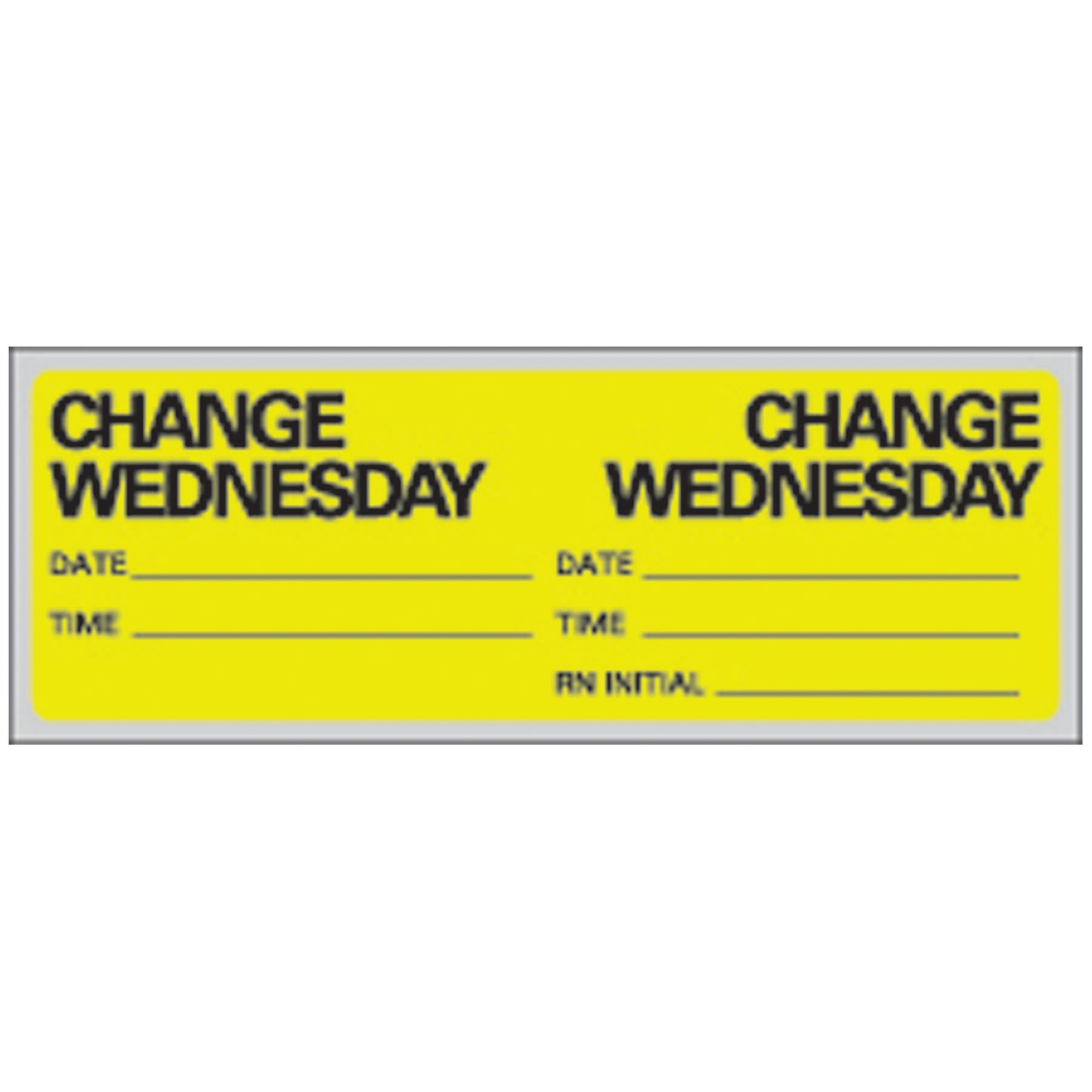 Wednesday IV Set Change Labels, Fluorescent Chartreuse, 500/rl