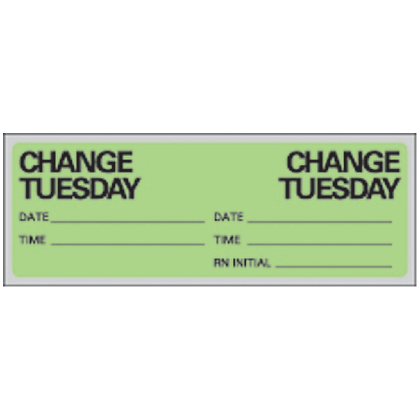 Tuesday IV Set Change Labels, Fluorescent Green, 500/rl