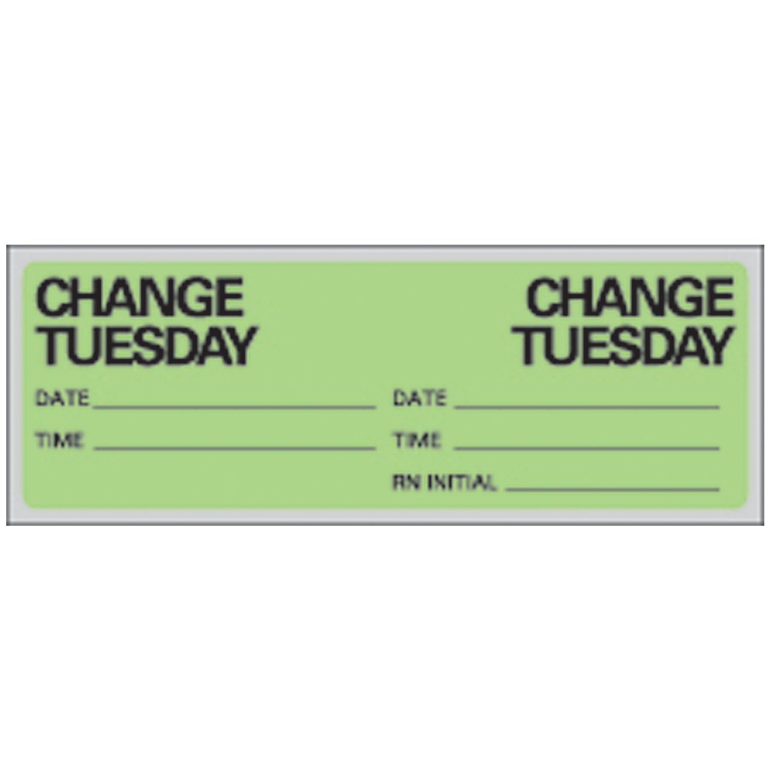 Tuesday IV Set Change Labels, Fluorescent Green, 500/rl