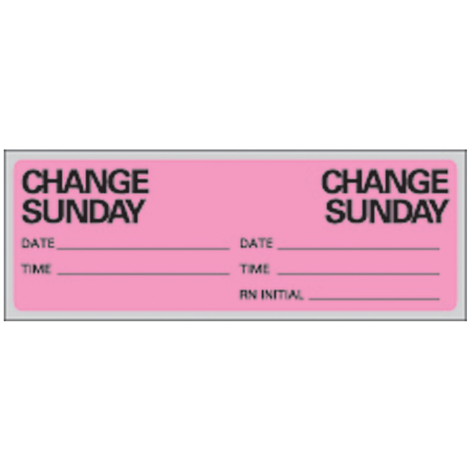 Sunday IV Set Change Labels, Fluorescent Pink, 500/rl